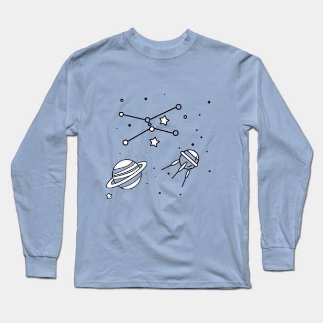 Space travel Long Sleeve T-Shirt by ElizeValen